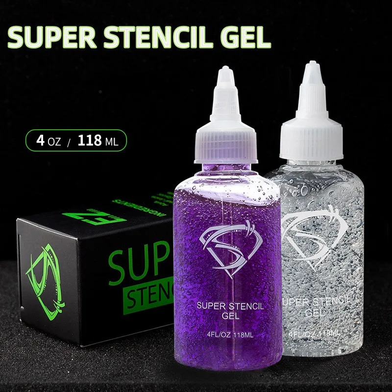 SUPER STENCILGEL Tattoo Equipment Transfer Paper Transfer Gel EZ Transfer Gel Oil 4OZ Purple Transparent 118ml/bottle 250114