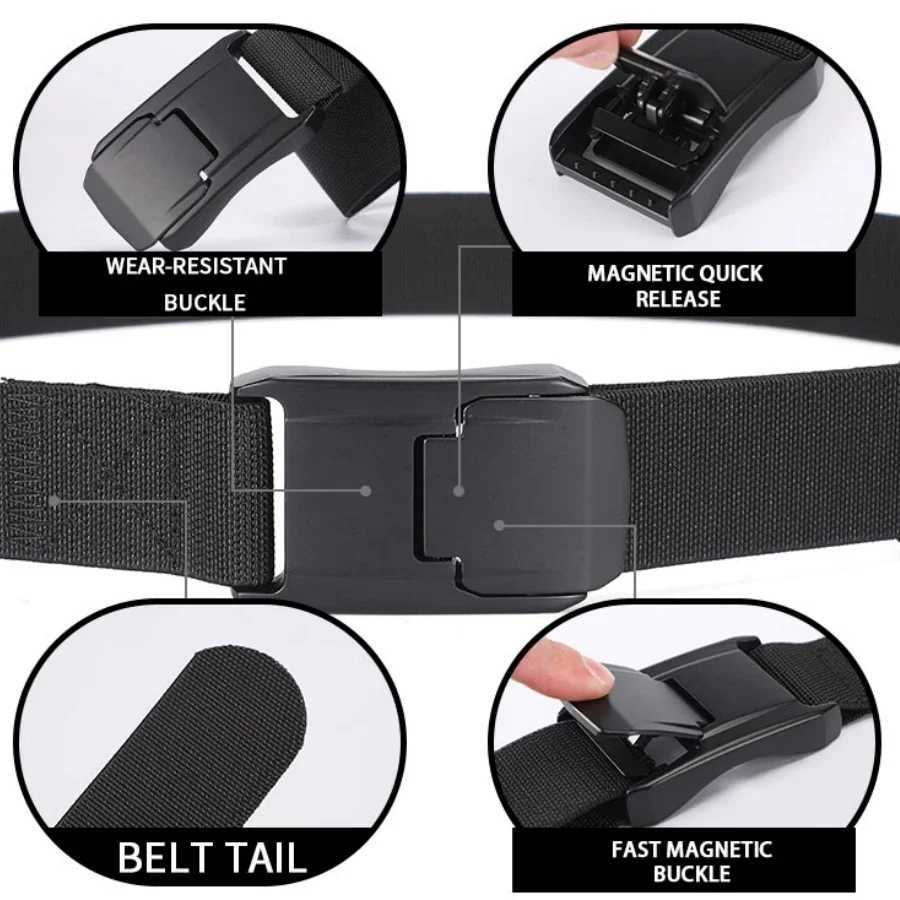 New Stretch Belt For Men and Women Quick Release Buckle Strong Real Nylon Unisex Elastic Belt Overalls Work Belt W250120