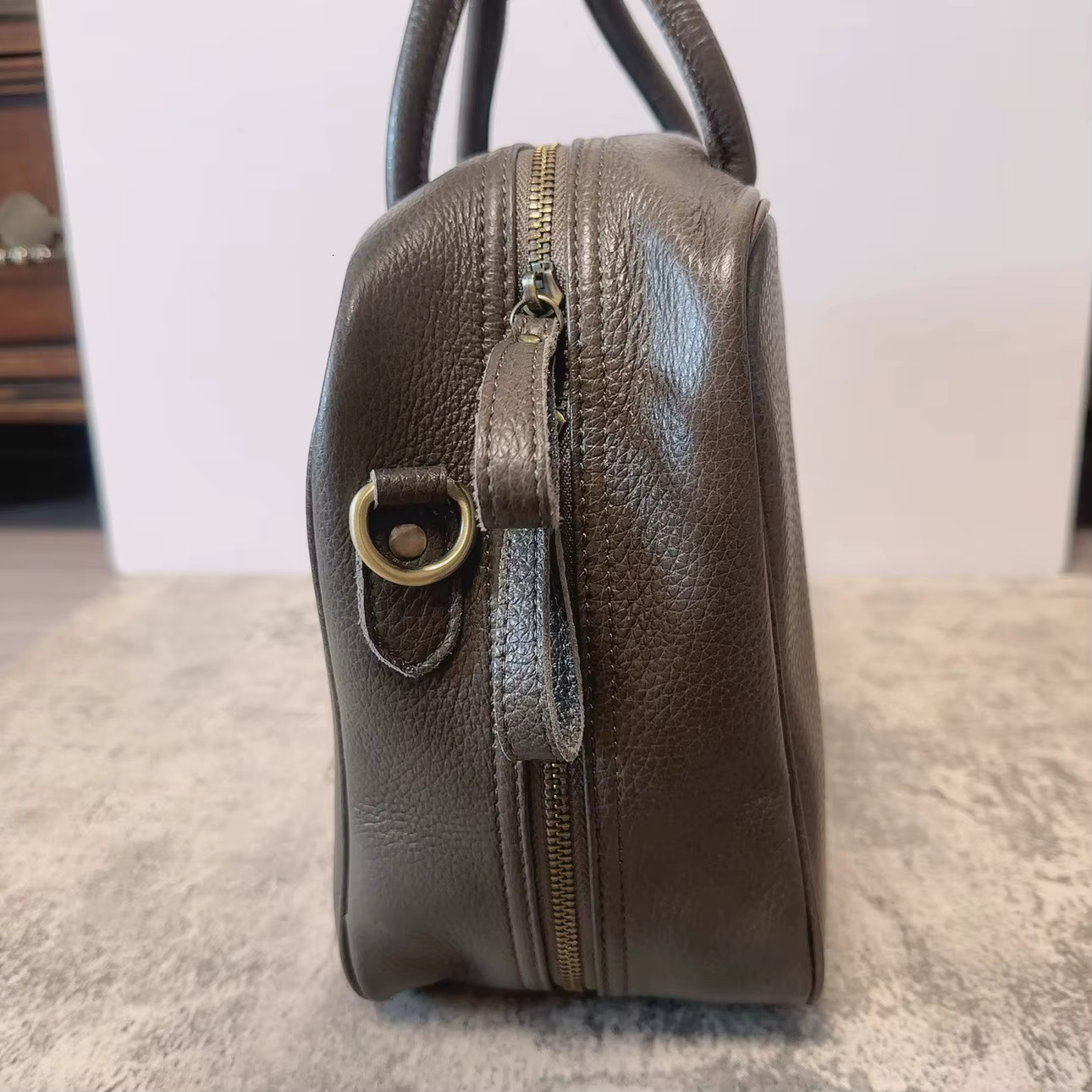 Motingsome Full Grain Cowhide Handbag Designer Bags For Women Bowg Tote Shoulder Crossbody Work Brief Case 2024 New