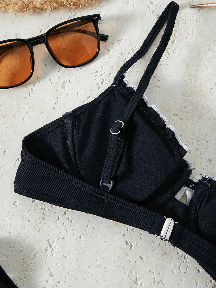 BIKINX Official black low waist micro thong bikini set Korean swimwear style beachwear for women Swimsuit woman 2 pieces 250118