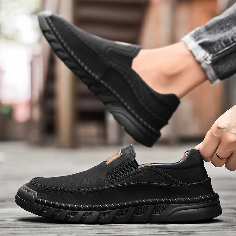 New Brand Men Shoes Leather Casual All-mah Loafers Mens Moccasin Comfortable Driving Boat Shoes All-mah Mens Office FlatsXJ250118
