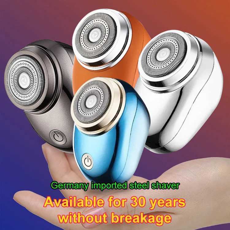 Mens Portable Mini Electric Razor Wet and Dry Shaver Stainless Steel Turbo Rotating with 1PC USB Travel Face Full Body ShaveW250117