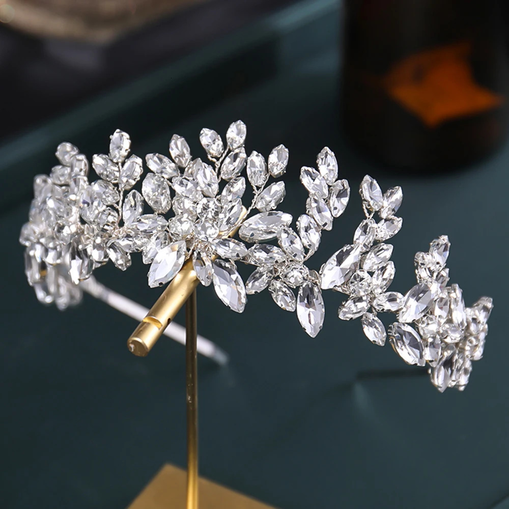 Bridal Headband Handmade Rhinestone Flower Hairband Crystal Wedding Fashion Headdress Women Party Gift Hair Hoop 250118