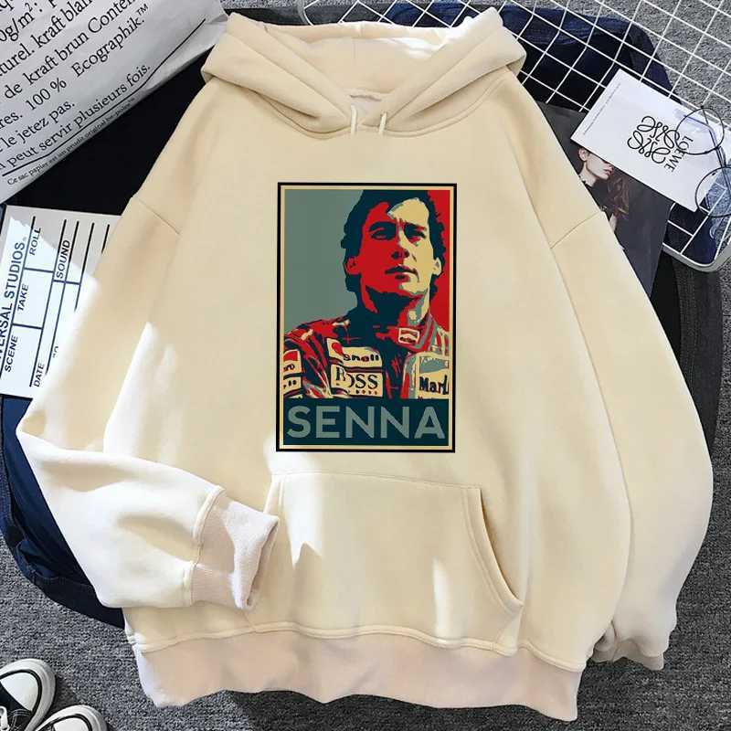 Ayrton Senna Vintage Long Sleeve Hoodies For Women Tracksuit Female Japanese Sweat Y2K Pulls Animation Casual Sports Style W250117