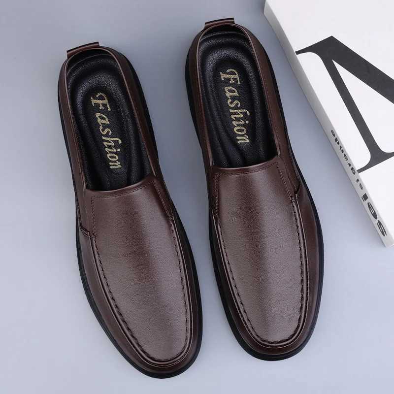 Genuine Leather Men Loafers Handmade Mens Casual Shoes Business Dress Flats Breathable Luxury Brand Man Driving ShoesXJ250118