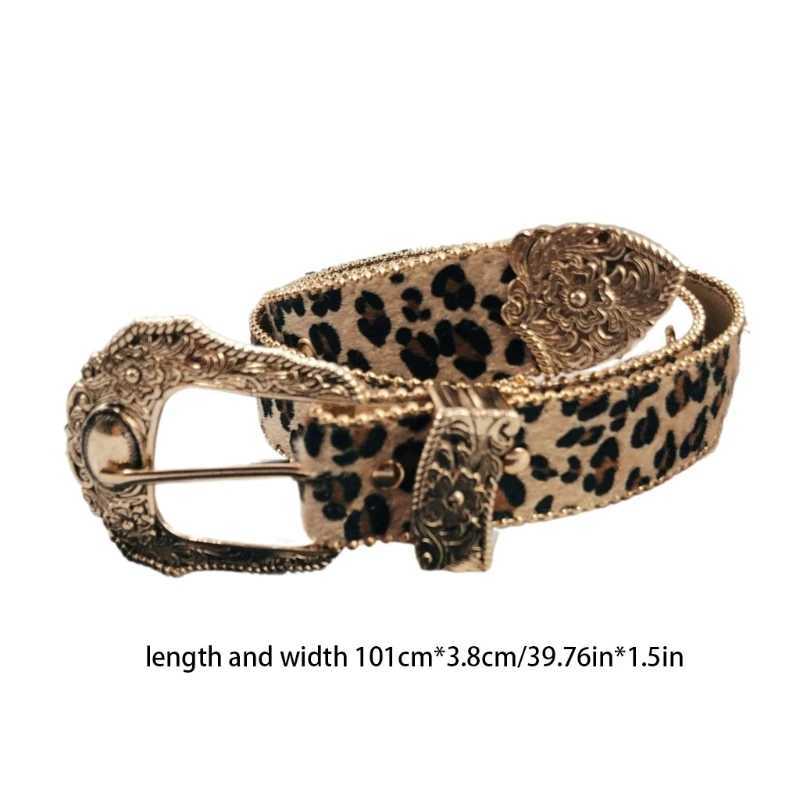 Subculture Belt 2000s Leopard Print Belt for Jeans Shorts Belt Women Waist Decors Pants Waist Belt Girl Waist Ornaments W250120