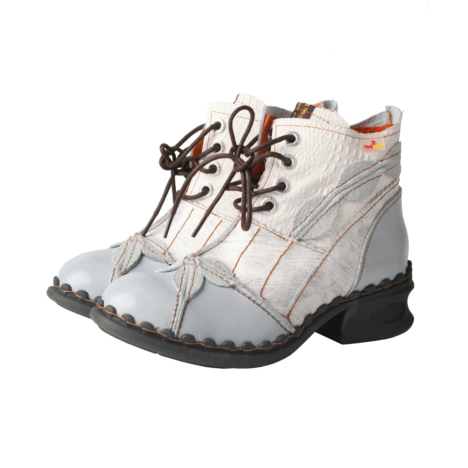 Brand Washed Leather Oxford Womens Boots Mother Shoes 250117