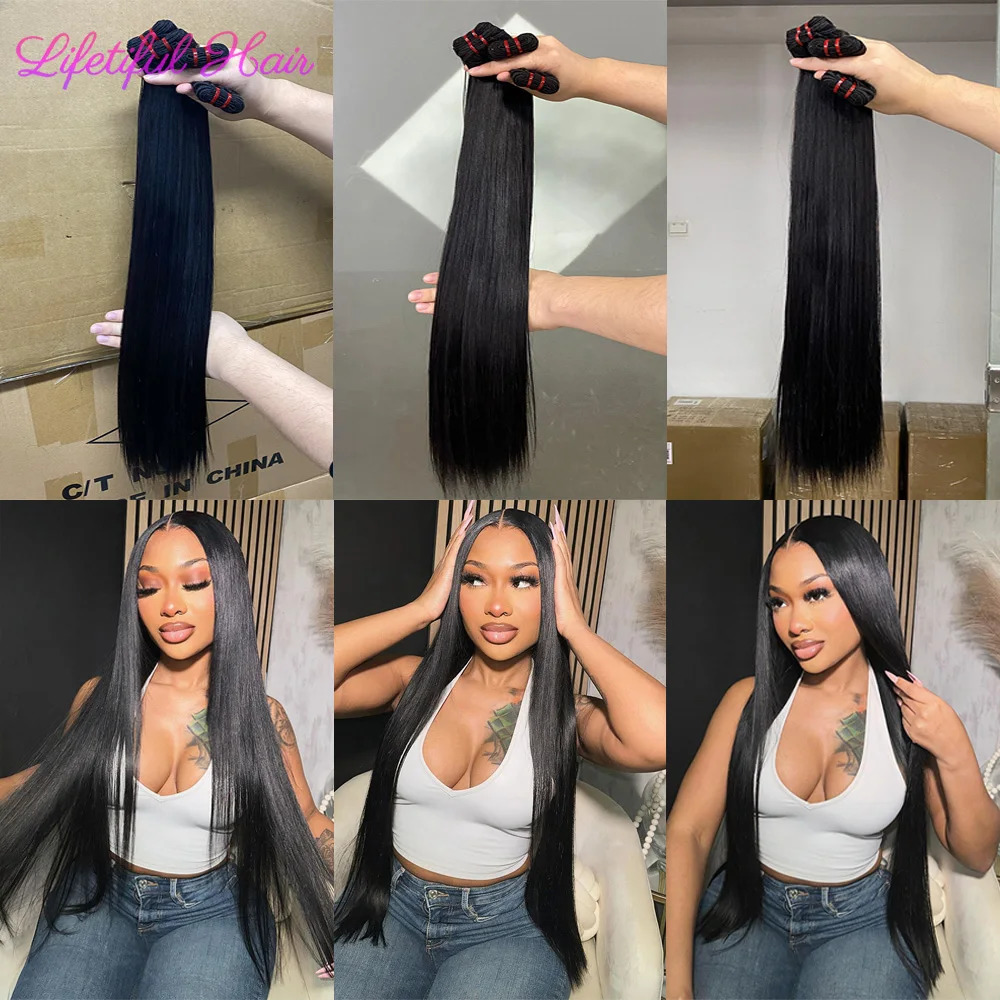 15A Double Drawn Hair Bundles Straight Vietnamese Raw Hair Bundles Human Hair Extensions 20 22 24 Inch Tissage Humain Hair 250121