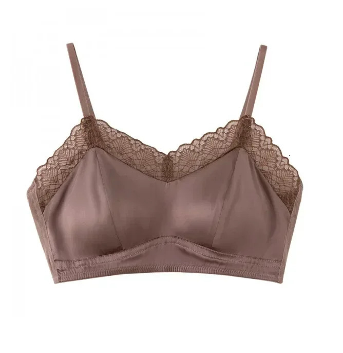Womens Silkworm Silk Without Steel Ring Anti Slip Gathering Traceless Sexy Lace Full Cup Bra Women Underwear 250122