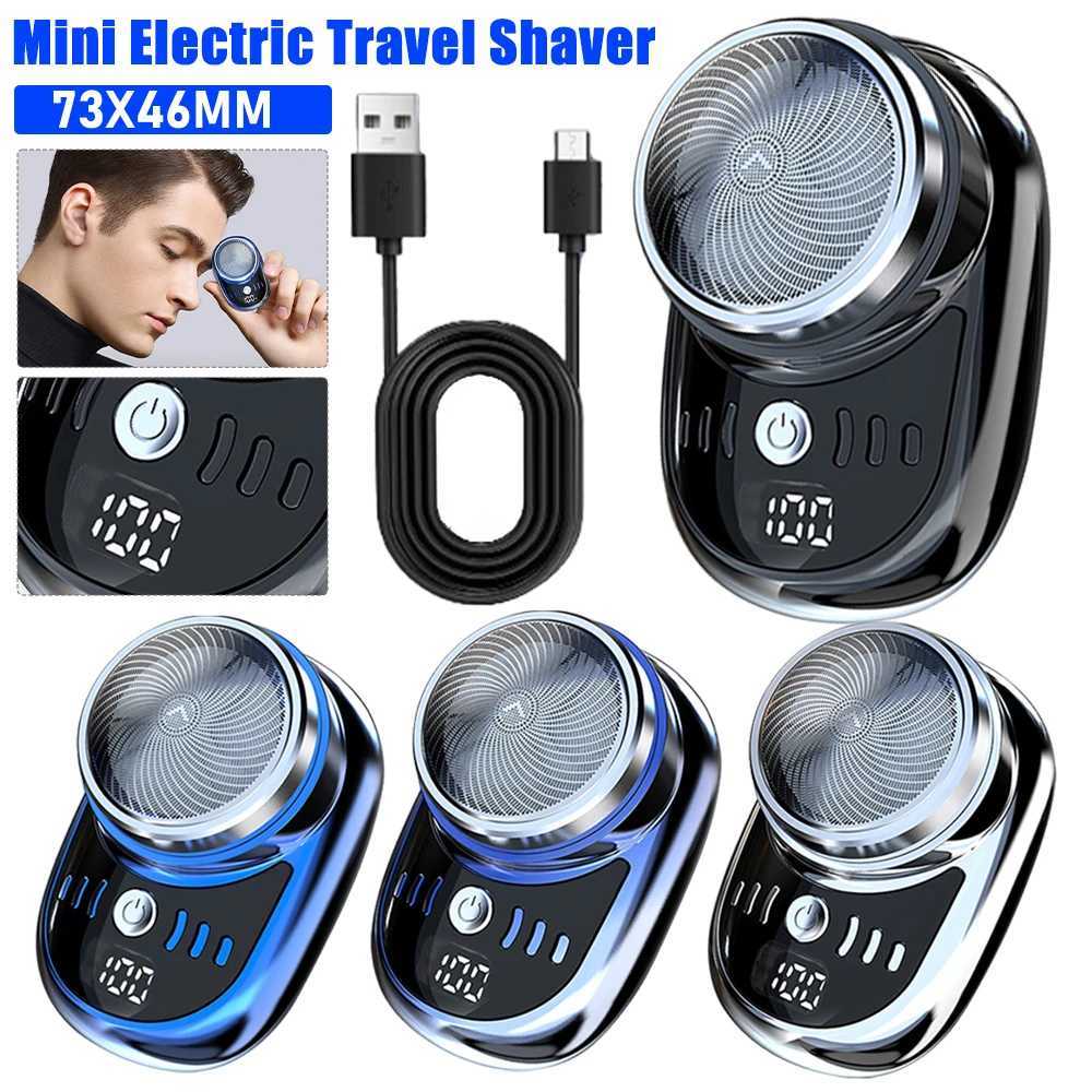 Mini Mens Electric Shaver Facial Beard Trimmer Portable USB Charging Shaver with Digital Display for Mens Care EquipmentW250117