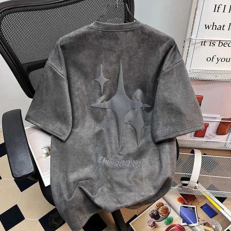 Hip Hop Summer Men and Women Trendy Street Personality Letter Print Round Neck Short Sleeve Couple Loose Casual T-shirt Top y2k W250117