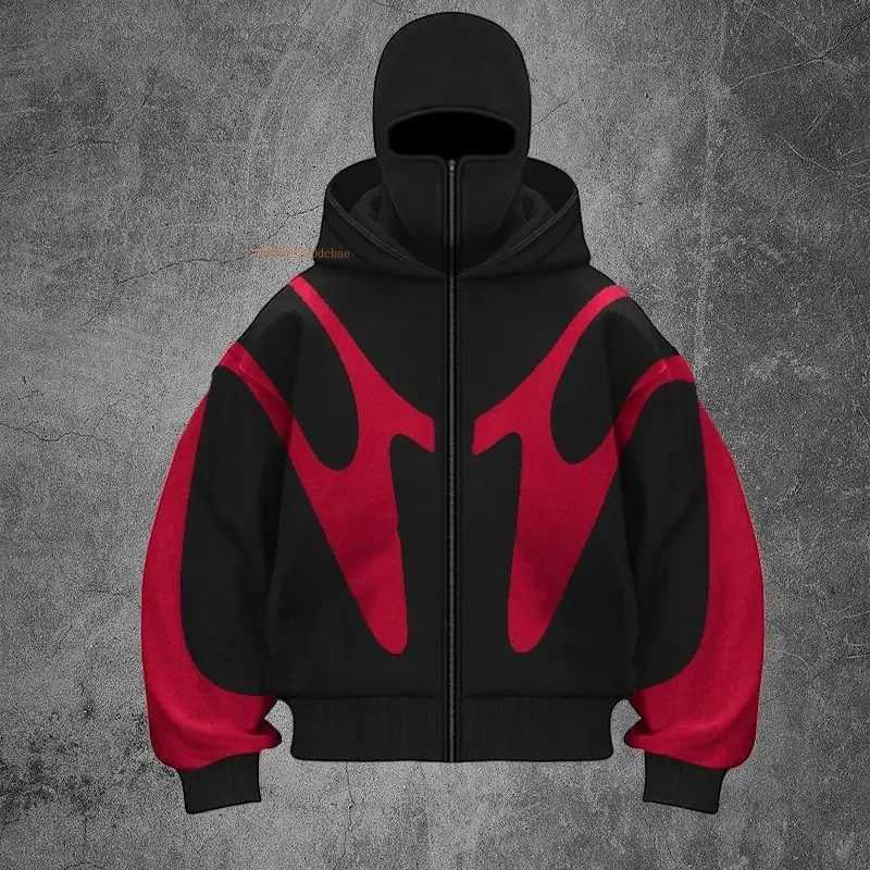 Zipper Hoodie Mens Autumn/Winter New Style Street Loose Y2K Couple Top Trendy Double Hat Unique Design Hooded Sweatshirt W250117