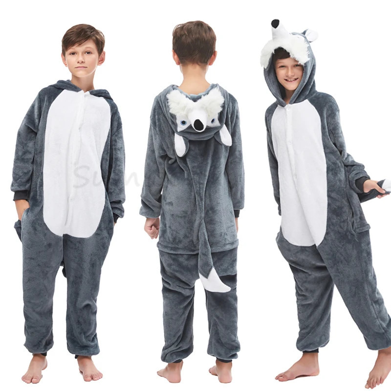 Unicorn Kigurumi Pajamas Sets Halloween Animal Cartoon Cosplay Costume Christmas Dinosaur Jumpusits for 4-12 Years Kids Pajamas 250114