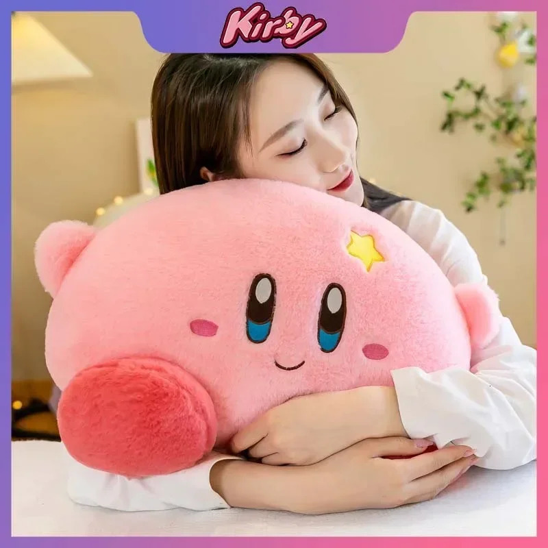 50/70cm Anime Kirby Plush Dolls Kawaii Cartoon Cute Fluffy Pink Pillow Stuffed Animal Toy Home Decoration Kid Birthday Gift Girl 250109