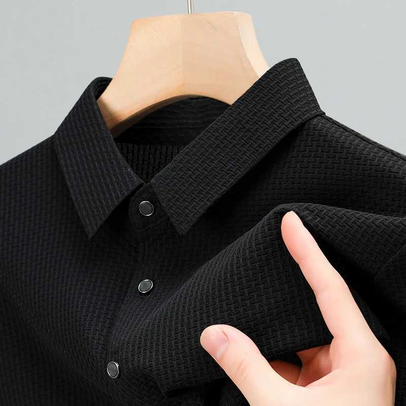 2014 Summer Mens Short Sleeve Polo Shirt High Quality Ice Silk Breathable Business T-shirt High Elasticity Soft Polo Shirt W250117
