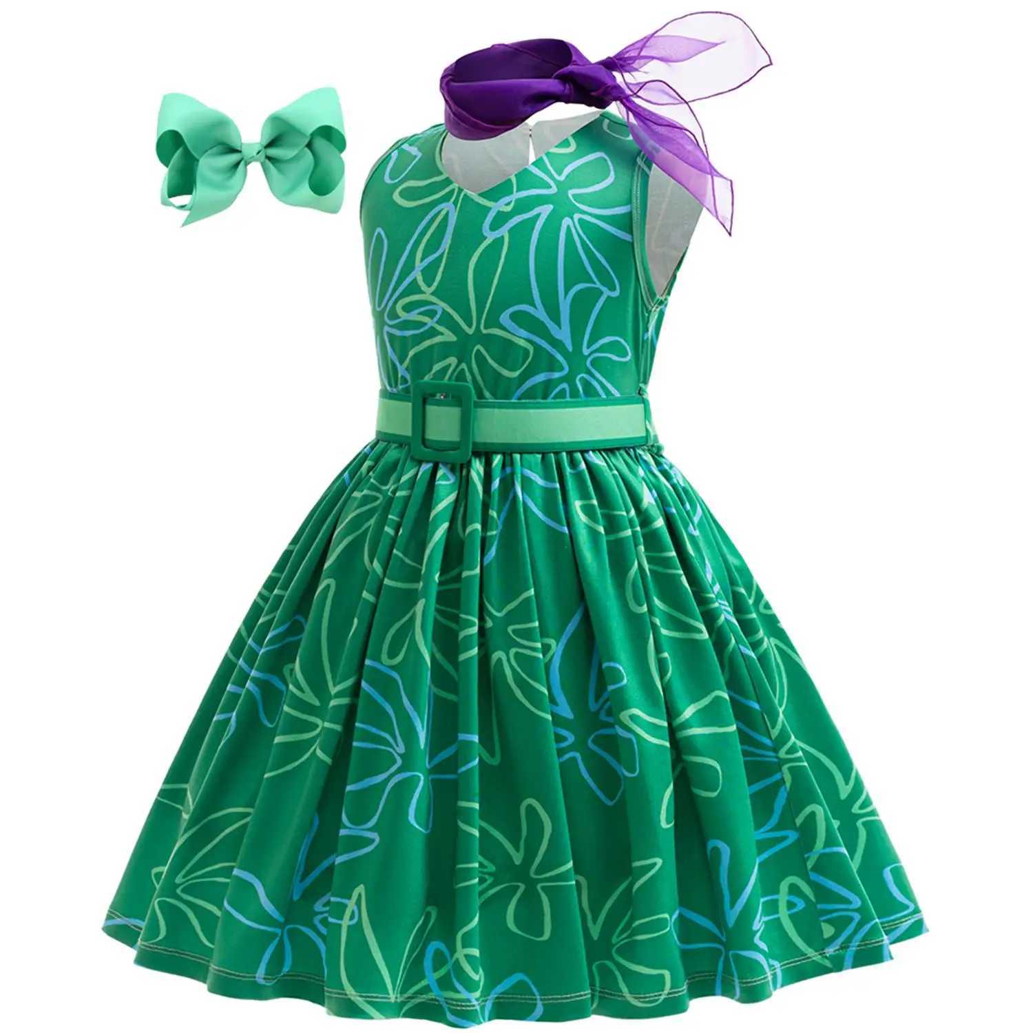 Girl disgusting from inside out cosplay costume birthday party dress up childrens Halloween cosplay costume carnival costume W250117