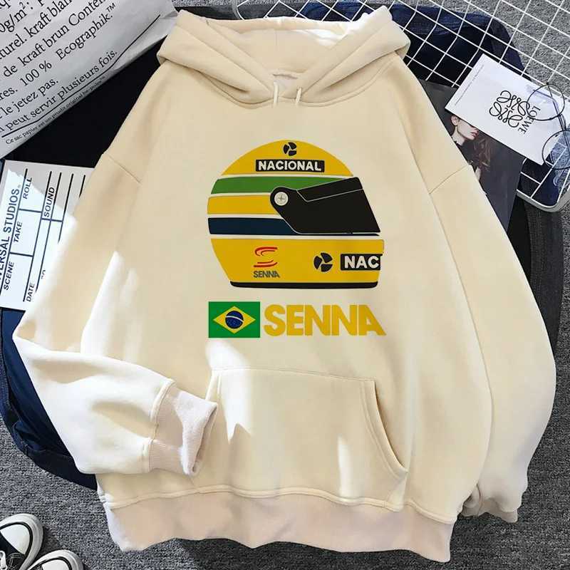 Ayrton Senna Vintage Long Sleeve Hoodies For Women Tracksuit Female Japanese Sweat Y2K Pulls Animation Casual Sports Style W250117