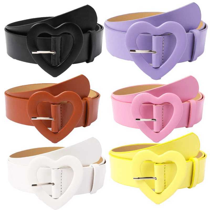 3.8x105cm Heart Belt for Women Love Buckle New Pu Leather Jeans Belts Ladies Cute Pink Belt Female Personality Dress Waistband W250120