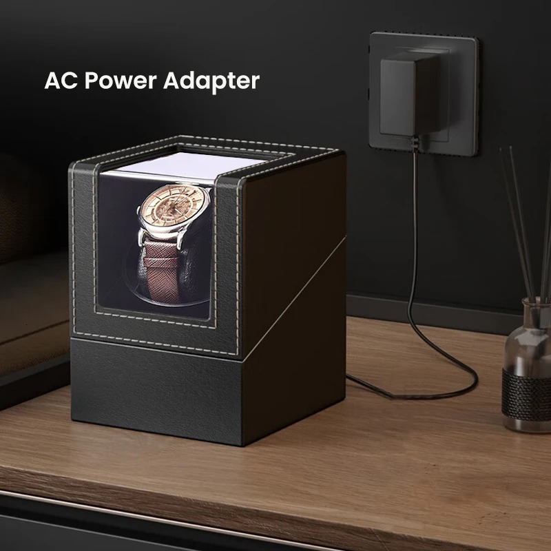 Classic Single Watch Winder for Automatic Watches Auto Watch Winder Box with Quiet Motor leather Watch Rotator AC Adapter 250121