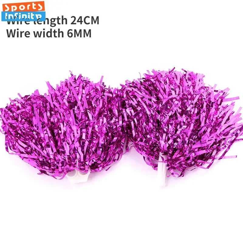 Lightweight Cheerleading Pom Poms with Handle Cheer Balls Gold Silver Pink Red Blue for Hand Dance Girl Kids Pompoms AccessoriesW250121