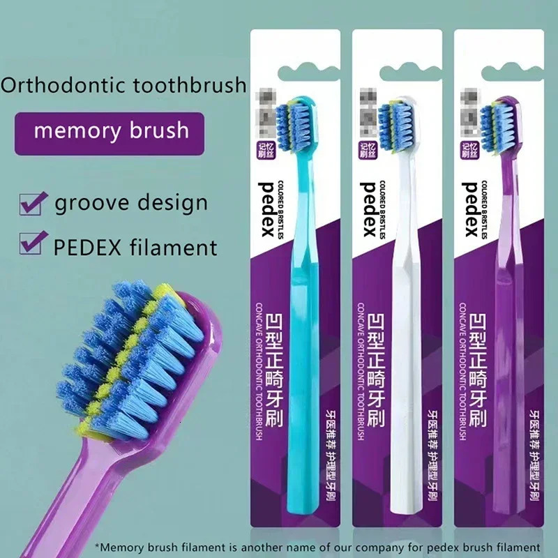 1 Pcs Deeply Clean Orthodontic Braces Adult Toothbrushes Dental Soft Toothbrush With Dust Cover 250115