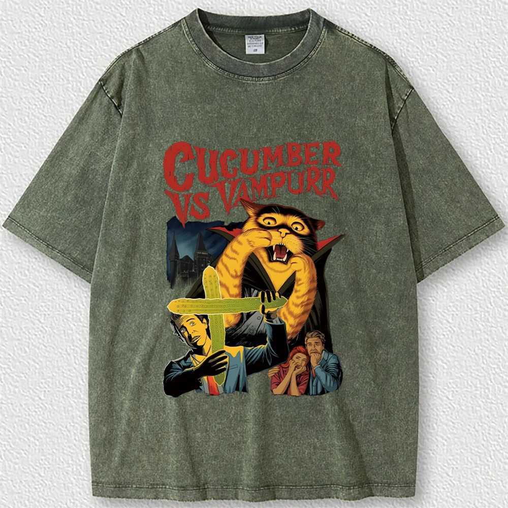 Y2k Printed T Shirt Men Retro Washed 00% Cotton Tops Tees Harajuku Tshirt Streetwear Hip Hop Male Acid T-shirts Unisex W250117