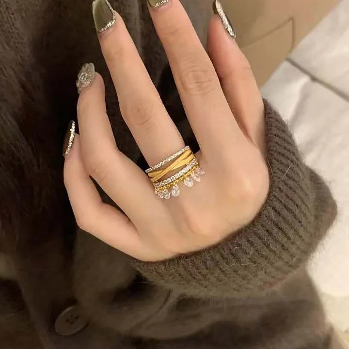 Stackable Gold Rings for Women Trendy Dainty 14K Gold Plated Stacking Cubic Zirconia Thumb Ring 250121