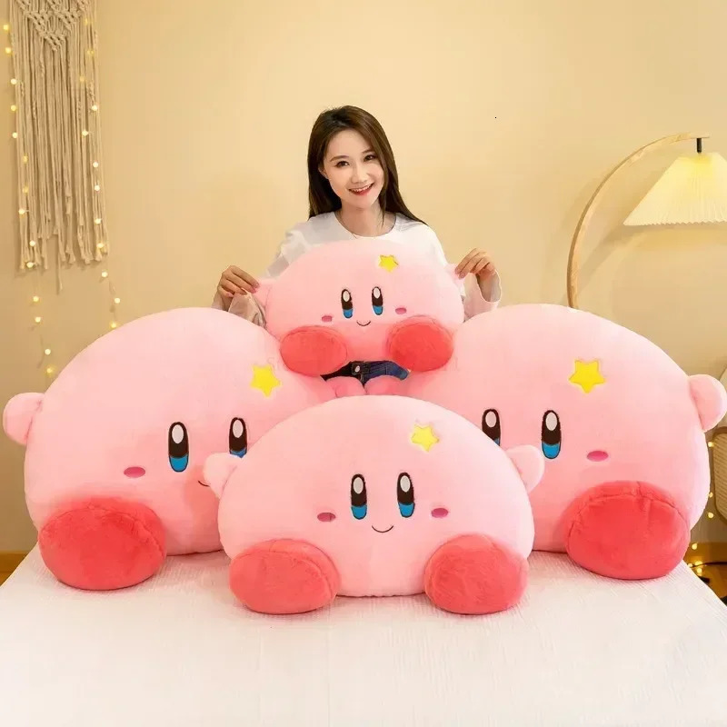 50/70cm Anime Kirby Plush Dolls Kawaii Cartoon Cute Fluffy Pink Pillow Stuffed Animal Toy Home Decoration Kid Birthday Gift Girl 250109