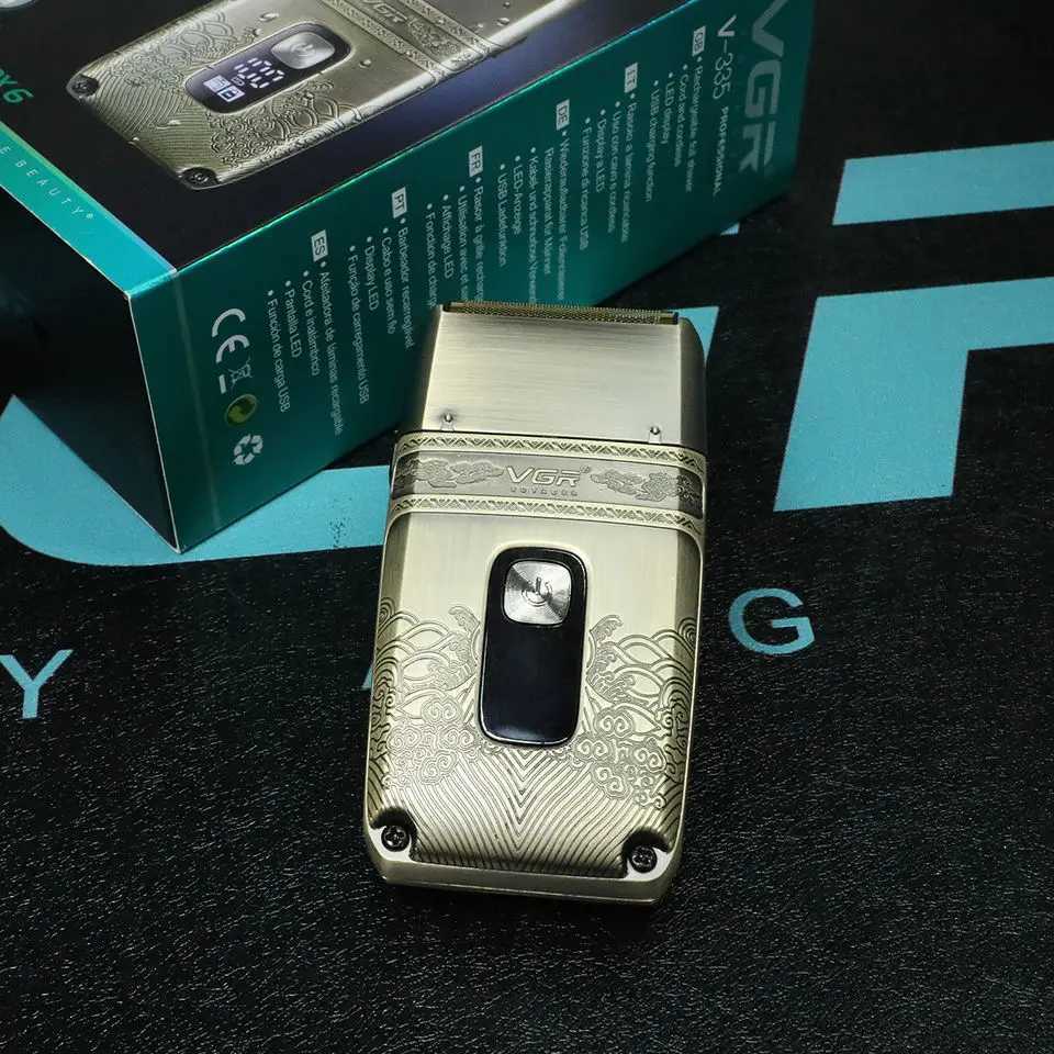 Original VGR Metal Wet Dry Electric Shaver For Men Beard And Hair Facial Electric Razor Balds Head Shaving Mane RechargeableW250117