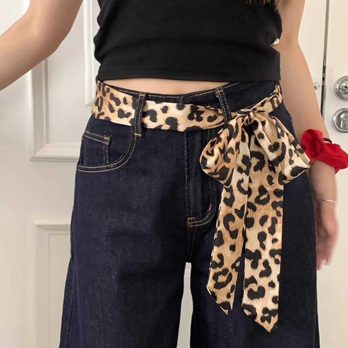 Leopard Print Scarf Silk Chiffon Suspenders Warm Windproof Irregular Y2K Scarf World Punk Nightclub Party Winter W250118