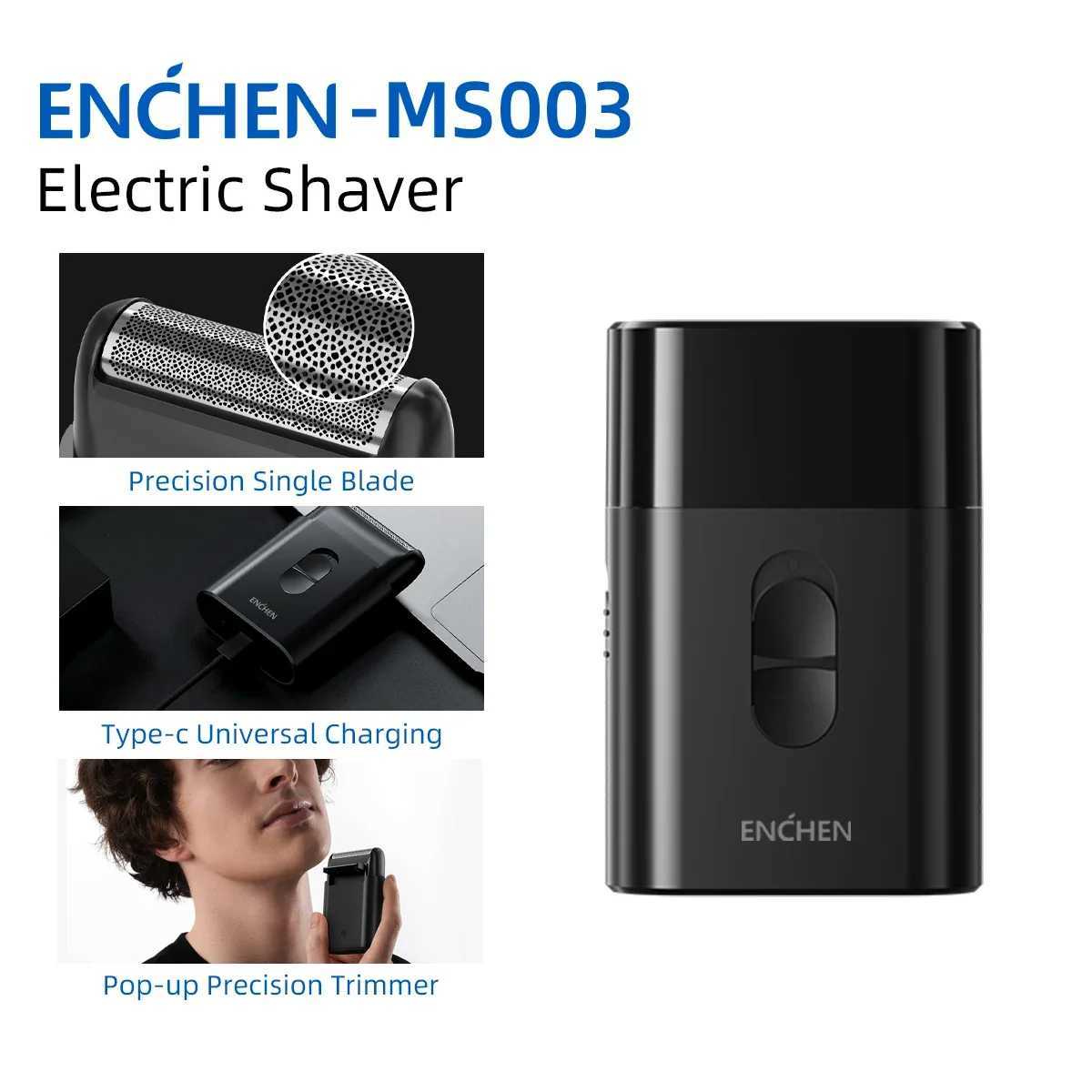 ENCHEN Shaver Professional Pocket Face Shaver Electric Beard Trimmer Portable Mini Shaver Pop-up Trimmer Shaving for Men MS003W250117