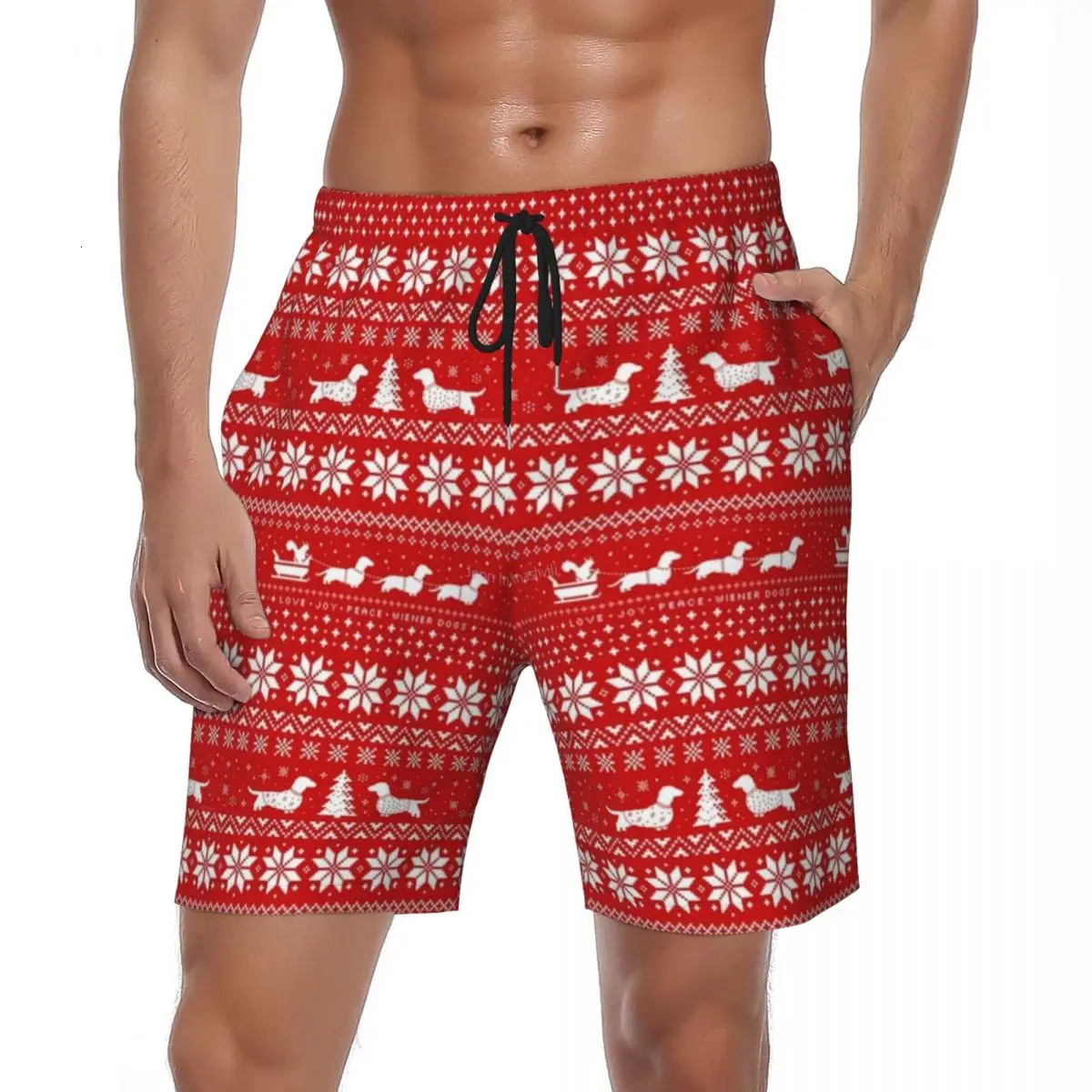 Swimsuits Christmas Print Gym Shorts Summer Short Cute Hawaii Board Pants Men Breathable Sports Casual Swim Beach Trunks 250121