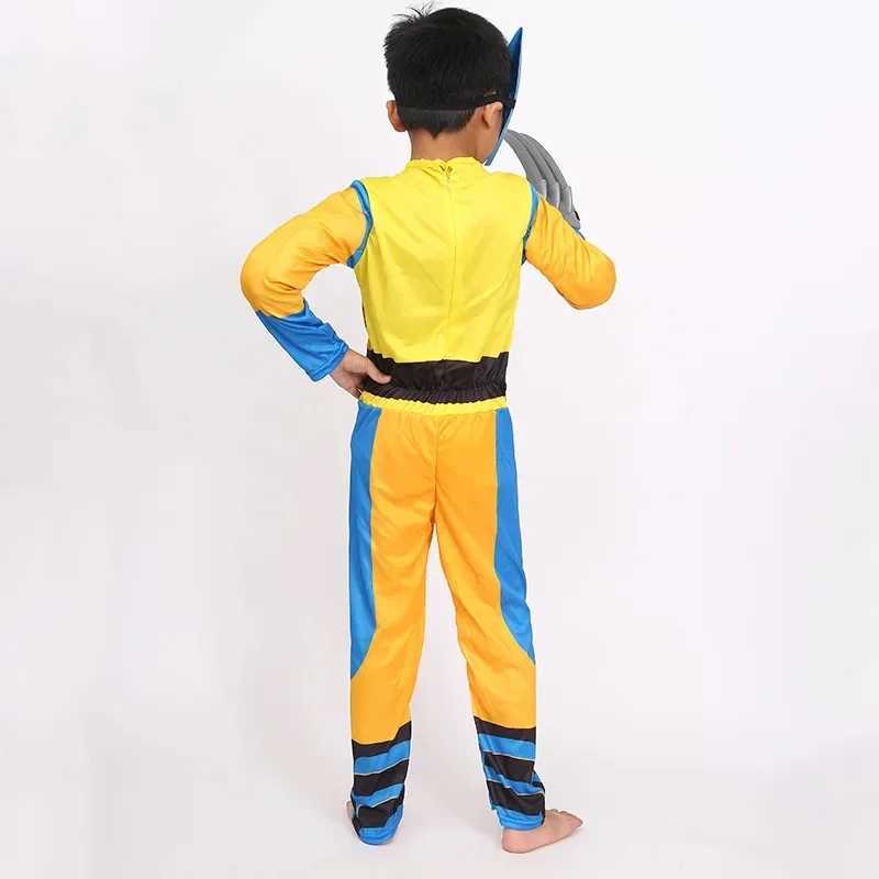 Wolverine Cosplay Costume Superhero Muscle Jumpsuit Bodysuit Claws Cape Suit Wolverine Halloween Party Costume W250117