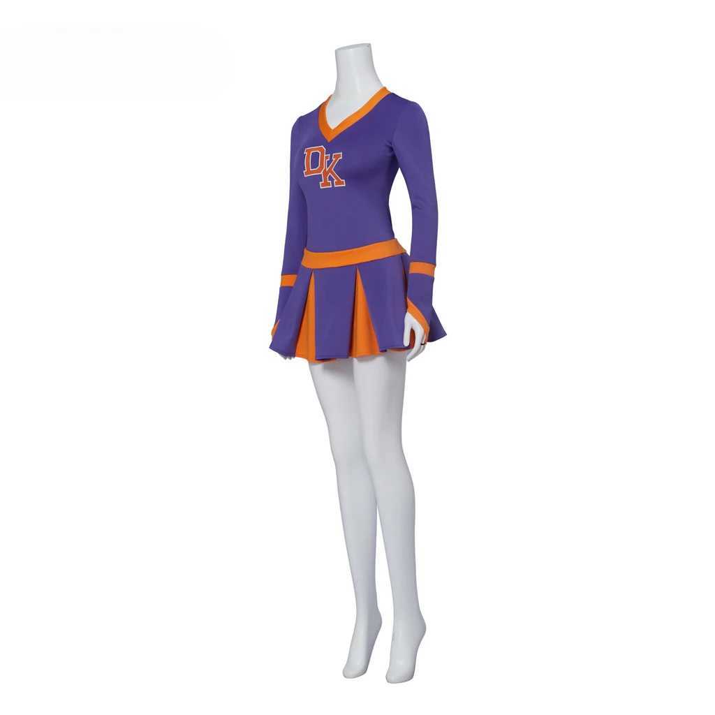 Megan Fox Jennifers Body Cheerleader Costume Jennifer Check Purple Cheerleading Uniform High School Girls Cheerleading SuitW250121
