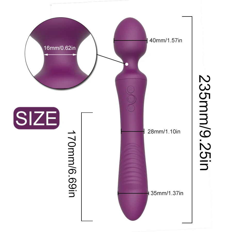 Dual Vibrator Sex Toys for Women Powerful Magic Wand Clitoris Vagina Massage Anal Plug G Spot Vibrating Adults Sexy Products 250114