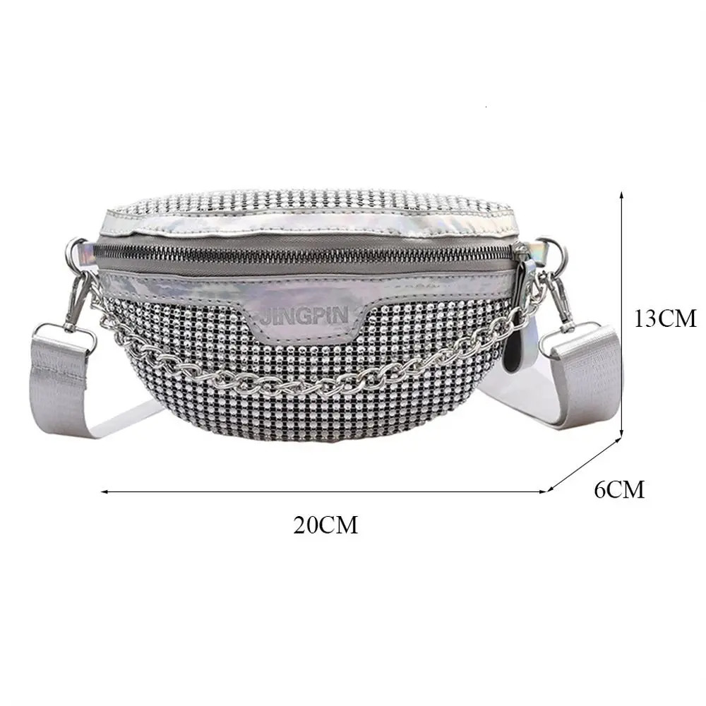 Casual Rhinestones Waist Pack Shiny Crystal Fanny Packs Crossbody Bags Evening 250122