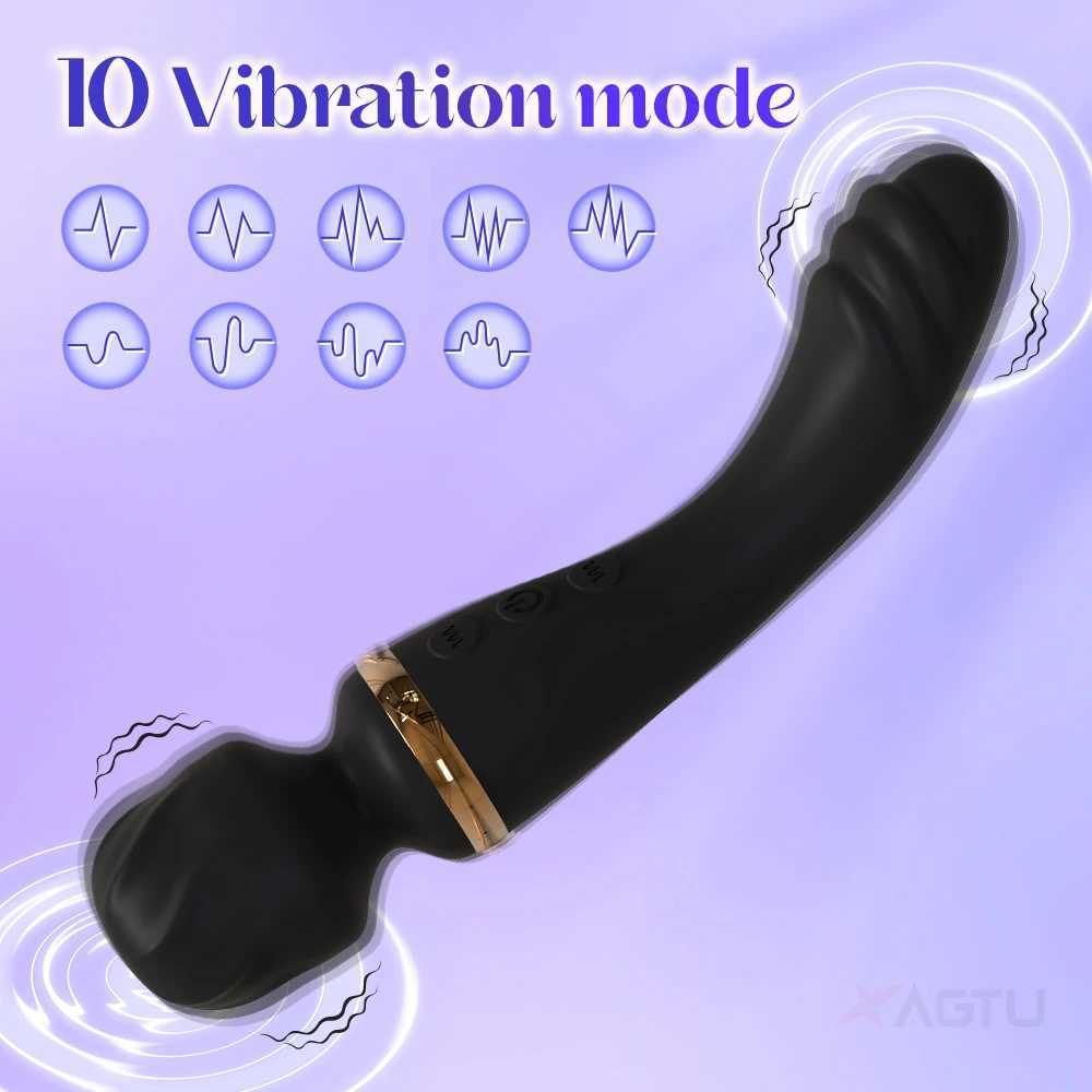 AV Vibrator G Spot Magic Wand Clitoris Stimulator Strong Vibration Powerful Dildos 10 Modes Massager Adult Sex Toys for Woman W250117
