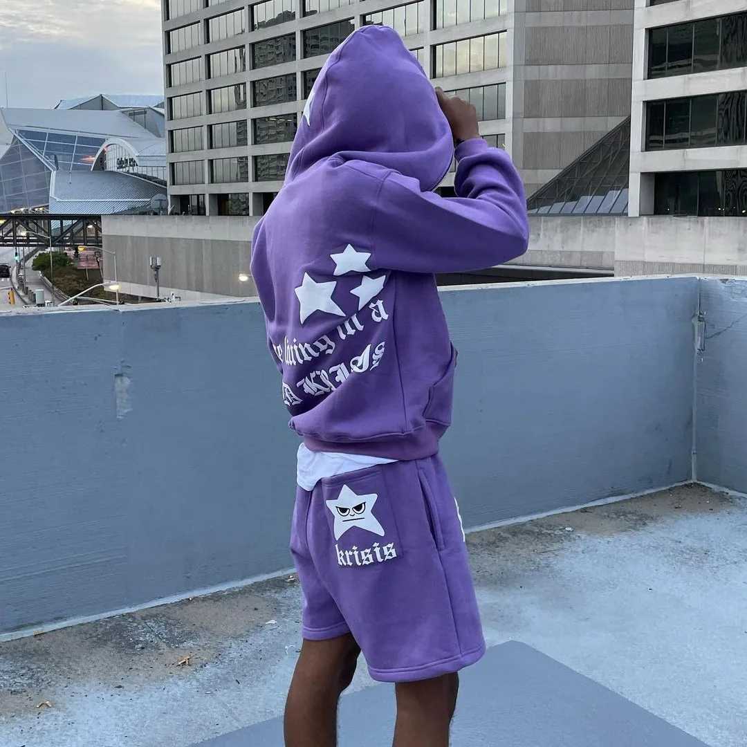 Y2k Oversized Hoodie Zip Hoodie Stars Print goth Punk Sweatshirt Mens Sport Coat Pullover Gothic Long Sleeve Hooded Sweatshirt W250117
