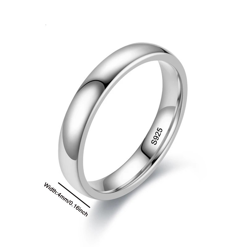 100% original 925 sterling silver ring 4mm white gold ring recommended for women wedding ring gift jewelry 250110