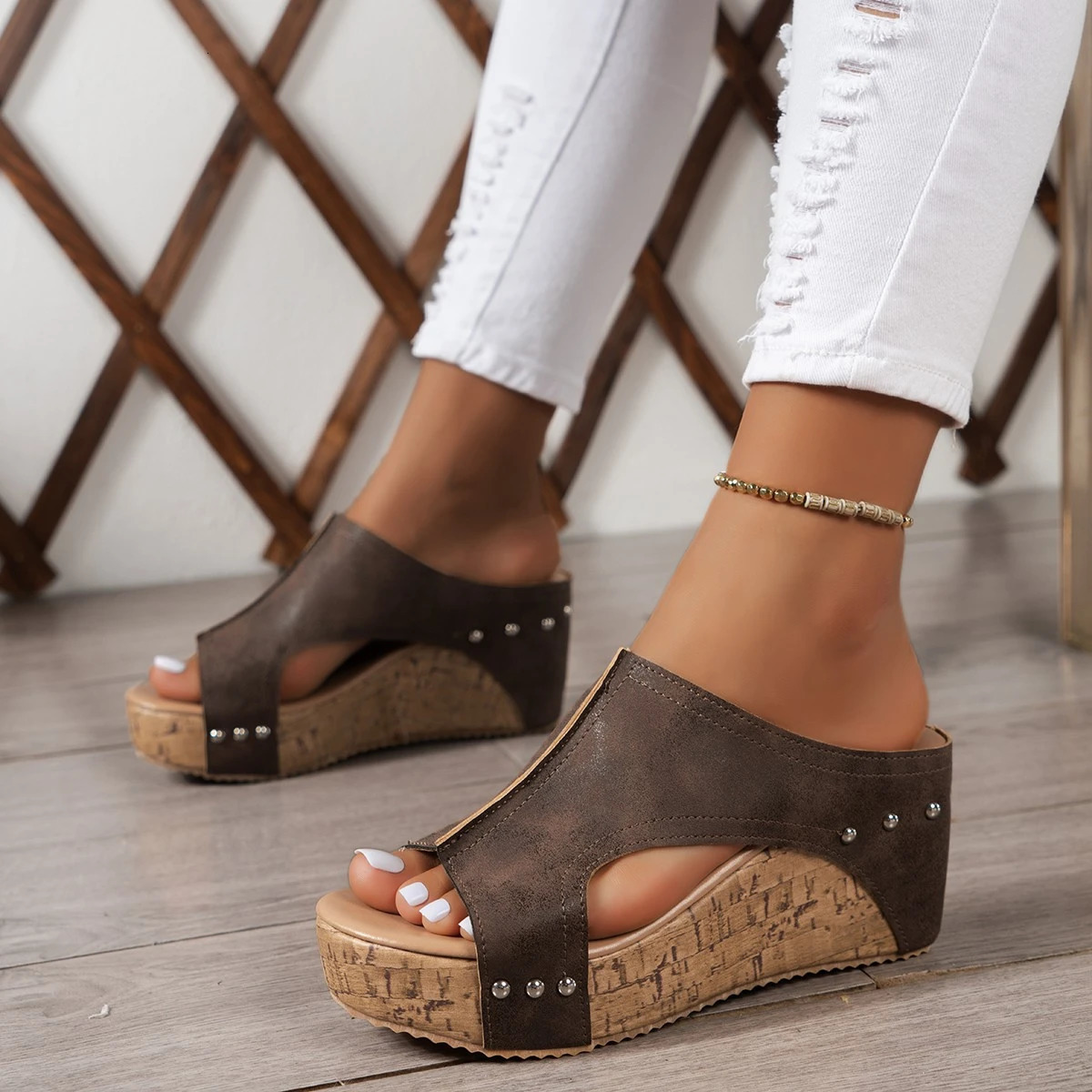 Women Sandals Summer Roman Open Toe Platform Retro Peep Wedges Shoes Luxury Casual Designer 250117