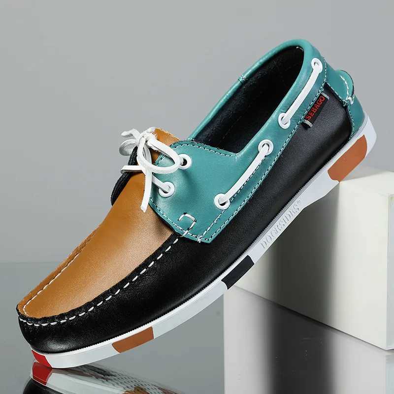 2022 New Mens Casual Genuine Suede Leather Docksides Classic Boat Shoes Loafers Shoes Unisex Handmade shoes High QualityXJ250118