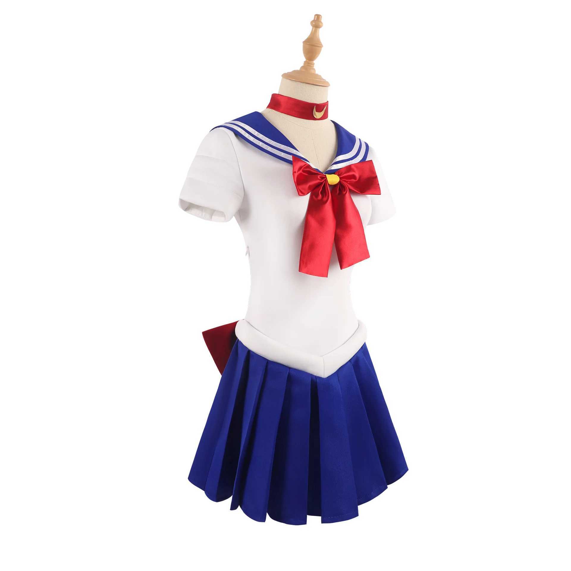 Anime Sailor Moon Cosplay Costume Tsukino Usagi Uniform Dress Outfits Cosplay Yellow Wig Halloween Carnivl Party Women Kids W250117