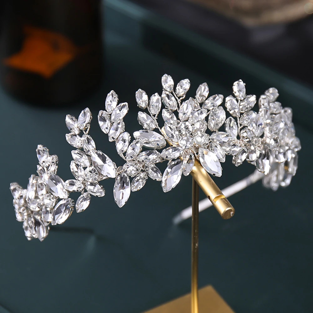 Bridal Headband Handmade Rhinestone Flower Hairband Crystal Wedding Fashion Headdress Women Party Gift Hair Hoop 250118