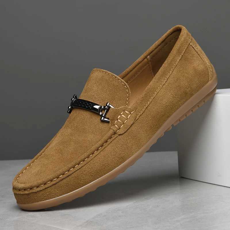 Suede Leather Man Loafers Luxury Casual Shoes for Men Comfy Handmade Boat Flats Slip Driving Shoes Leisure Walk MaleXJ250118