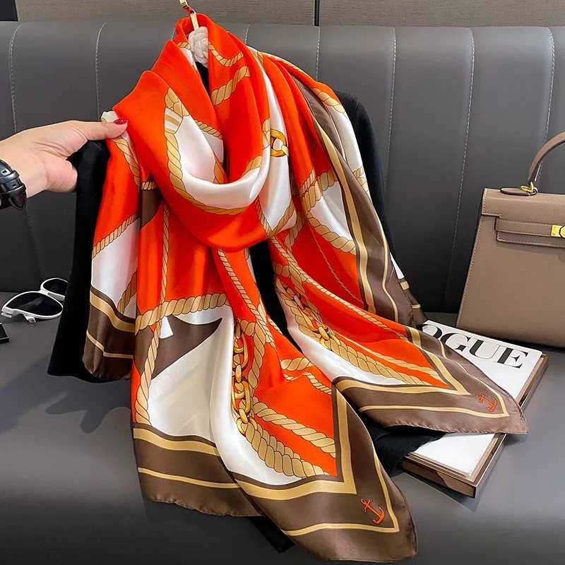 New Shl 2024 Seasons Luxury Sunscreen Bandannas Europe And America Print Long scarf Fashion Latt 160X40CM Silk Scarves W250118