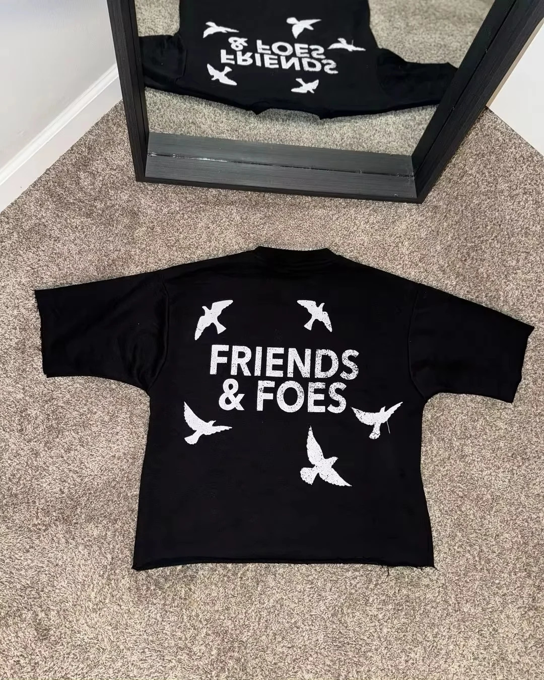 American No Friends Print Graphic T Shirts Vintage Harajuku Oversized Gothic Streetwear Y2k Tops Goth Men Clothes Tees 250113