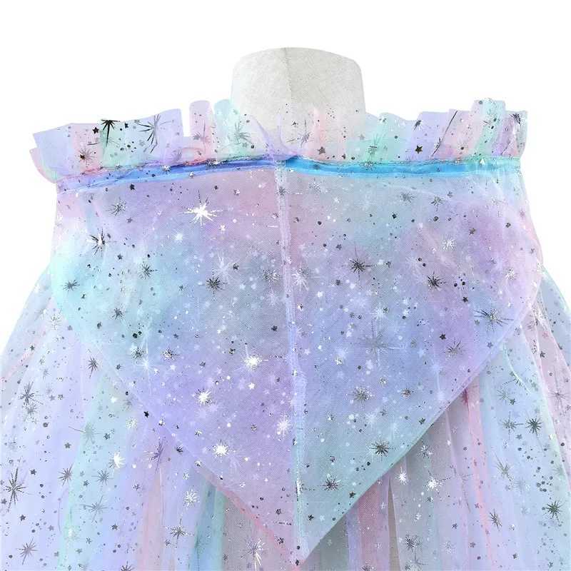 LED Princess Girls Cape Children Costume Cloak Kids Aurora Rapunzel Elsa Carnival Party Clothes Sequins Performance Accessory W250117