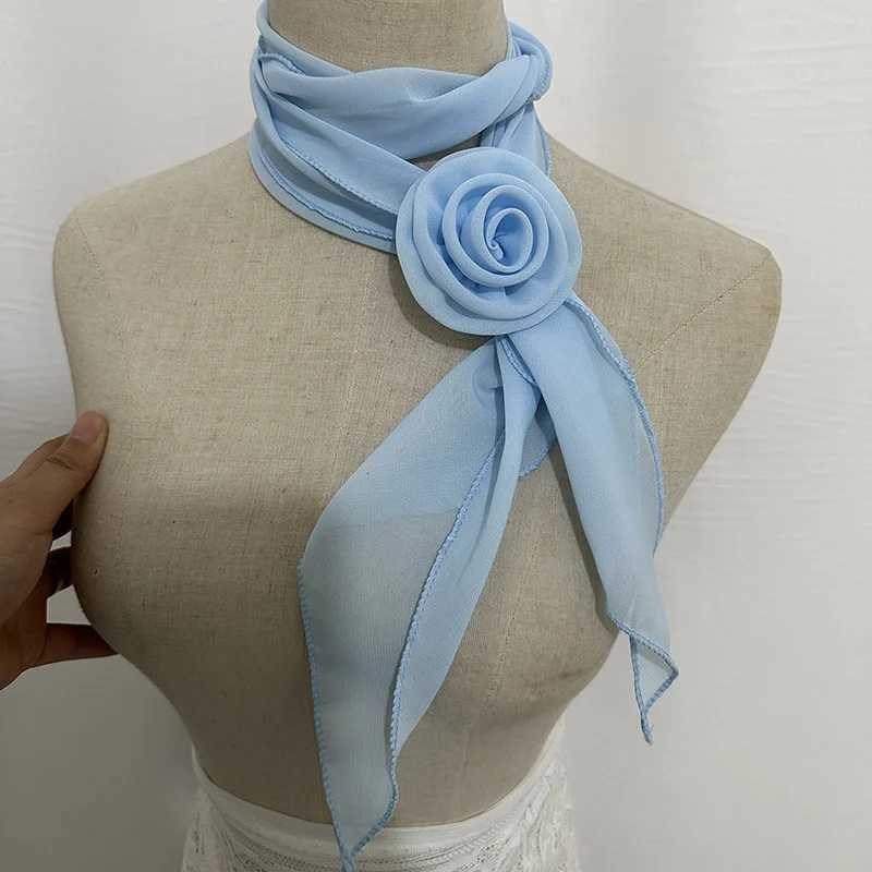 26Colors Decorative Headscarf solid rose Knotted scarf Shl shl flower Sunscreen Headscarf Ladies off scarf W250118