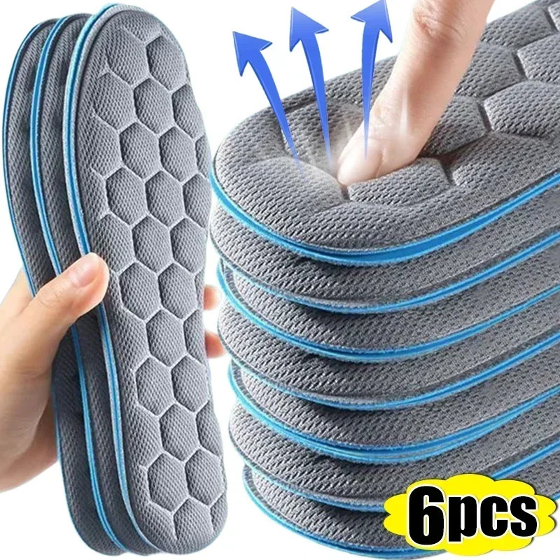 Men 5D Massage Insoles Super Soft Sports Shoes Insole for Feet Running Baskets Shoe Sole Arch Support Orthopedic Inserts 250114
