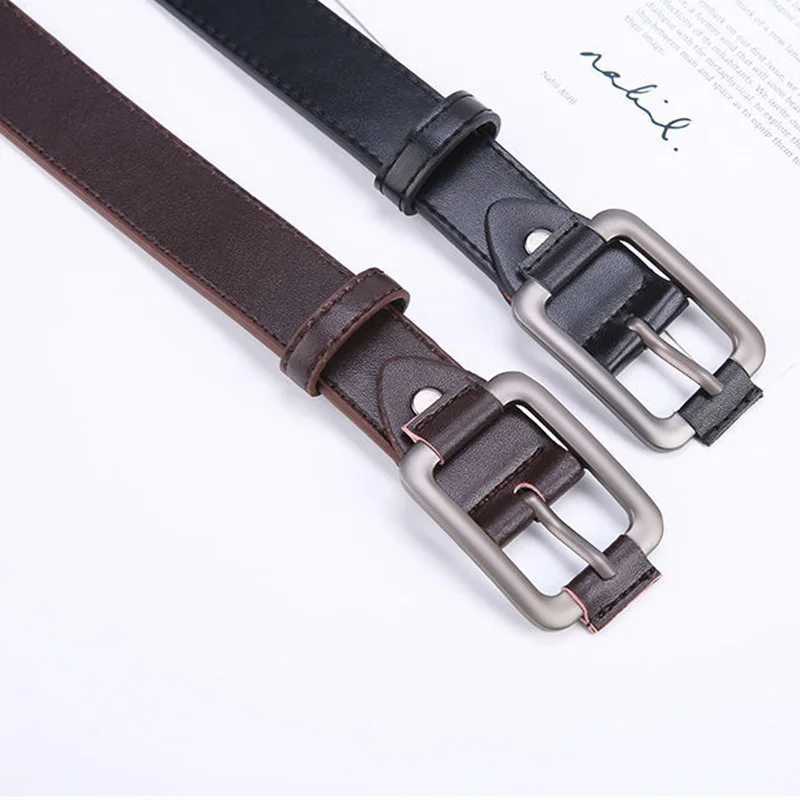 New Rectangle Pin Buckle PU Leather Belt For Men Women All-match Black Adjustable Long Waist Belts Unisex Jean Pants Straps W250120